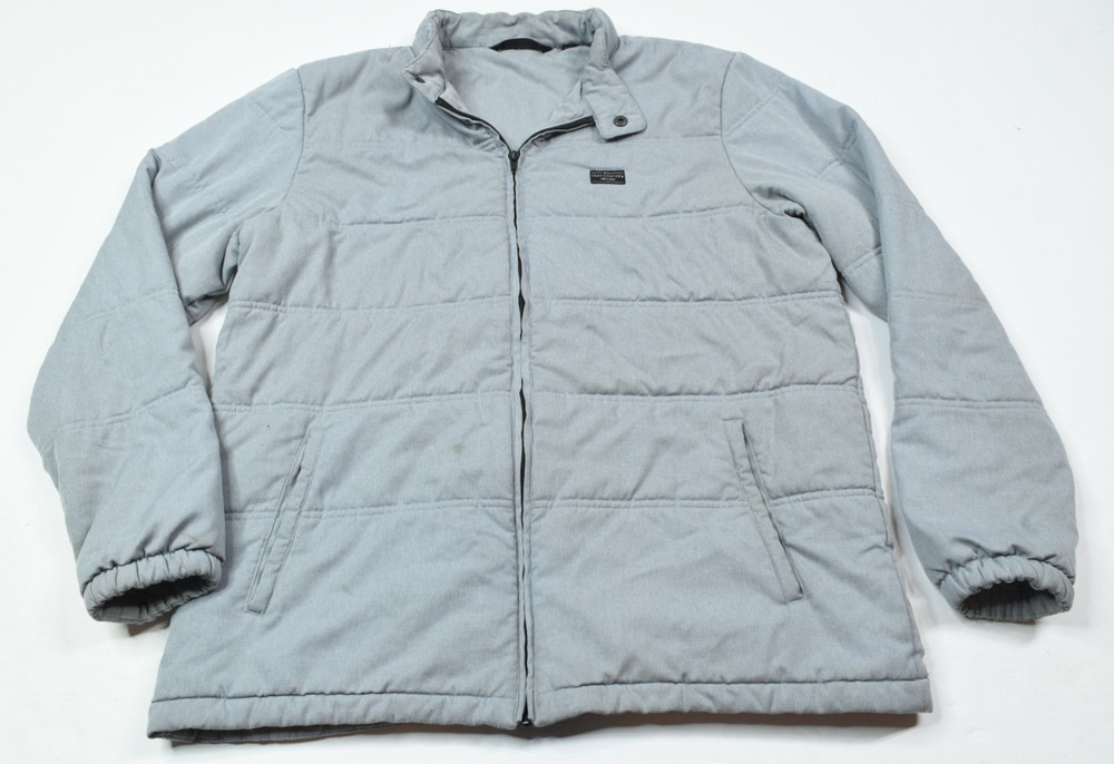 Travis Mathew Interlude Puffer Golf Jacket Mens XL Gray Long Sleeve Full-Zip